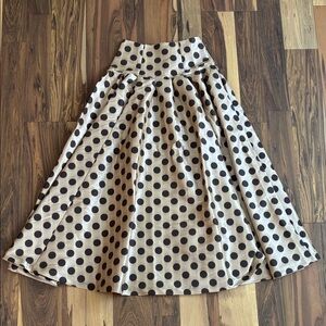 Shabby Apple Black Polka Dot A-Line Maxi Skirt